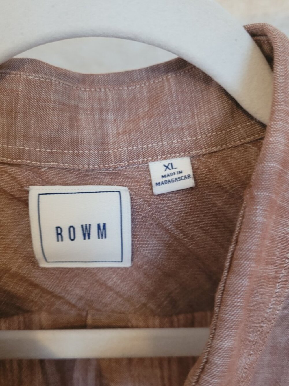 Brown Burgundy Mens Rowm Shirt Size XL